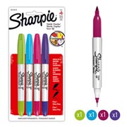 SHARPIE DOBLE PUNTA C/4
