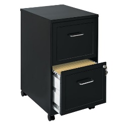ARCHIVERO DE 2 CAJONES CON LLAVE Y RUEDAS