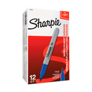 SHARPIE MARCADOR PERMANENTE FINO AZUL C/12