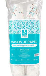 VASOS DE PAPEL VINES con 100 Pzas