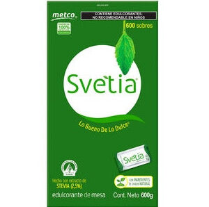 Edulcorante METCO STEVIA Caja de 550 g sobres de 1gr