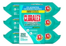 Toallitas Desinfectantes sin Cloro CLORALEX 252 pz