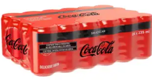 COCA COLA SIN AZÚCAR lata de 24 piezas 235 ml