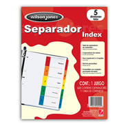 ACCO SEPARADOR CON 5 DIVISIONES C/NUMERACION TAM CARTA