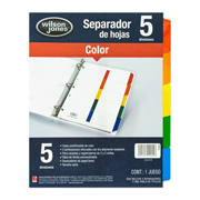 ACCO SEPARADOR CON 5 DIVISIONES S/NUMERACION TAM CARTA
