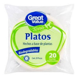 Plato pastelero 20 pzas GREAT VALUE